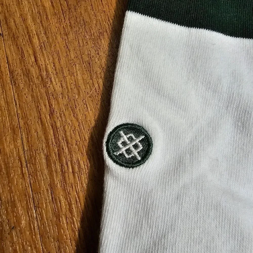 Stance Oakland Athletics OAK Color Crew Socks Size Large L Whie Green Yellow New